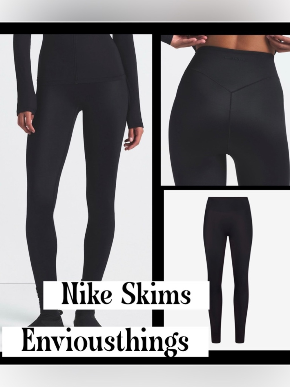 Nike Skims Shine Women's High-Waisted Bonded 26" Leggings Obsidian